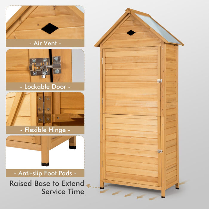 Wooden Outdoor Lockable Garden Tool Storage