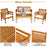 4 Pieces Outdoor Acacia Wood Sofa Furniture Set