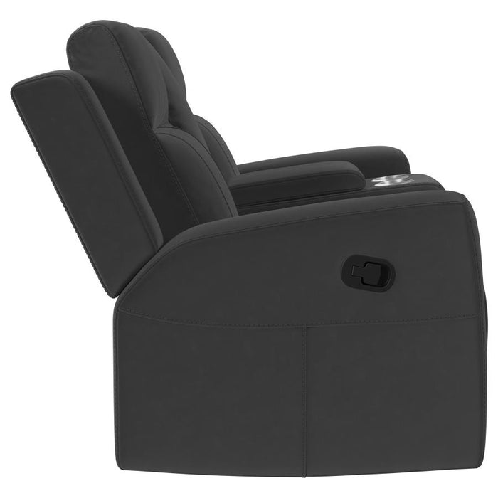 Brentwood Upholstered Motion Reclining Loveseat Black