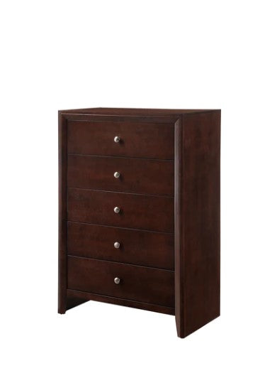 Evan 5 Drawer Brown Chest