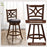 360° Swivel Bar Chairs with Leather Cushioned Seat and Rubber Wood Frame