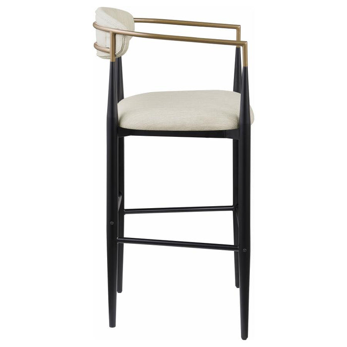 Tina Metal Pub Height Bar Stool with Upholstered Back and Seat set of 2