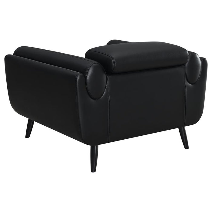 Shania Track Arms Chair With Tapered Legs Black