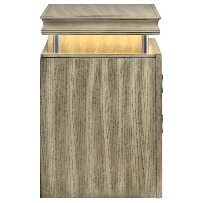 Giselle 3-drawer Nightstand Rustic Beige