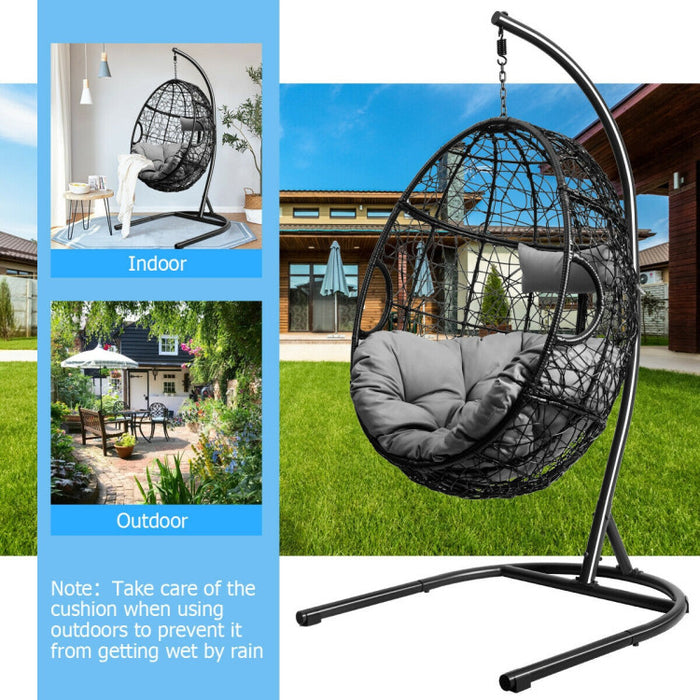 Hanging Cushioned Hammock Chair with Stand