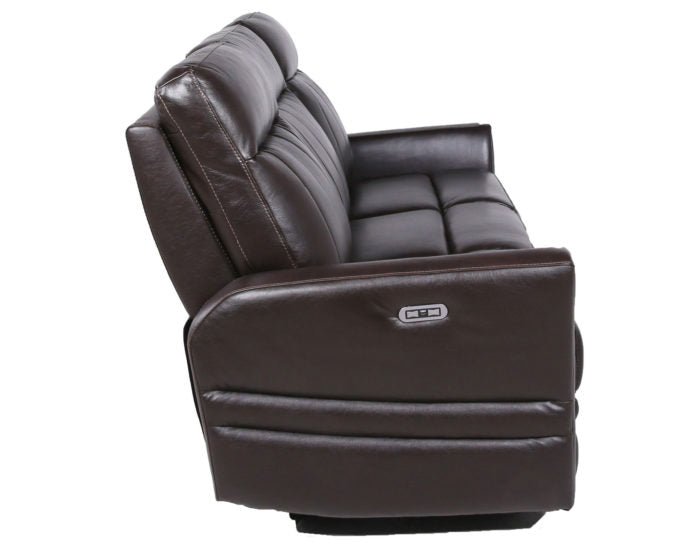 Coachella Leather Dual-Power Reclining Sofa – Brown