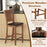 2-Piece Bar Chair Set Counter Height Bar Stool with Backrest