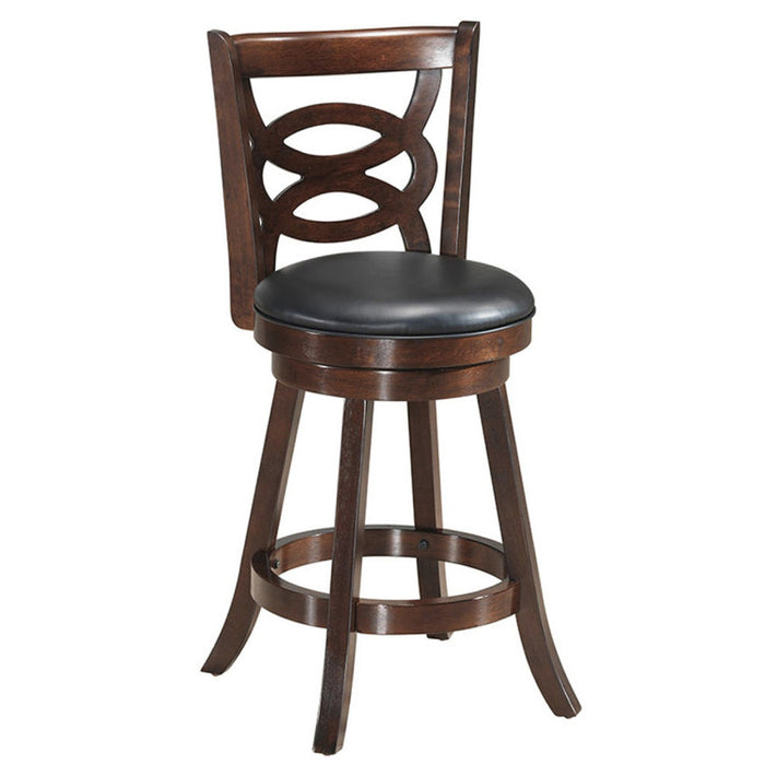 24/29 Inch Counter Height Upholstered Swivel Bar Stool with Cushion Seat