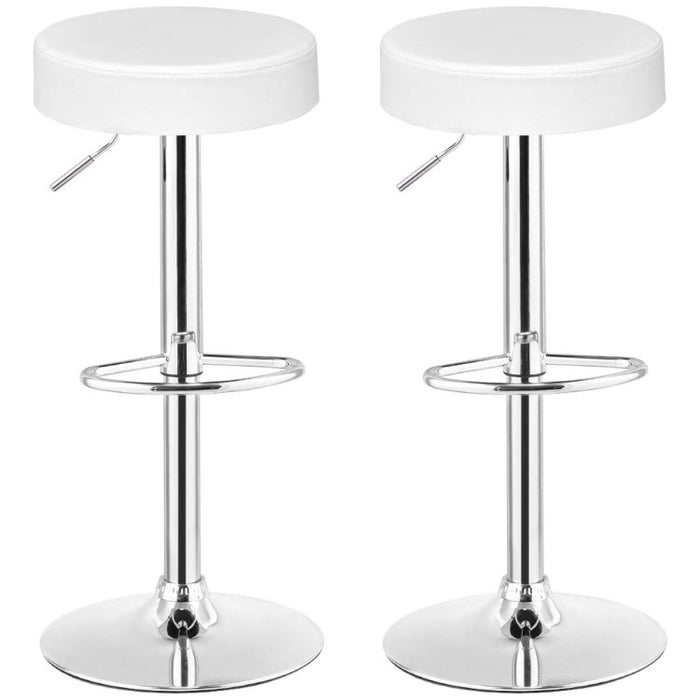 Set of 2 Adjustable Swivel Round Bar Stool  Pub Chairs