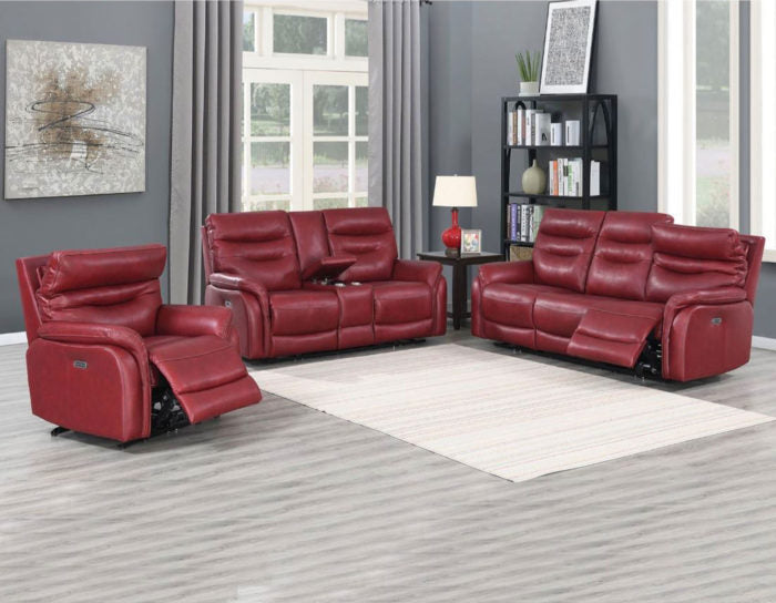 Fortuna 3-Piece Dual-Power Leather Reclining Set(Sofa, Loveseat & Chair)