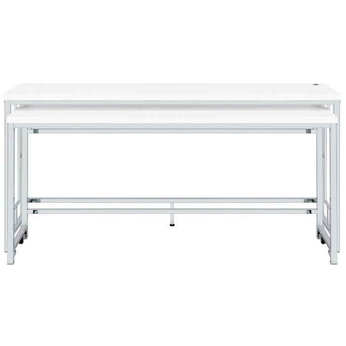 Jackson 5-piece Multipurpose Counter Height Table Set White and Chrome