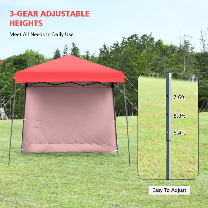 10 x 10 Feet Pop Up Tent Slant Leg Canopy with Roll-up Side Wall