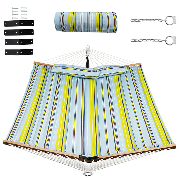 Patio Hammock Foldable Portable Swing Chair Bed with Detachable Pillow