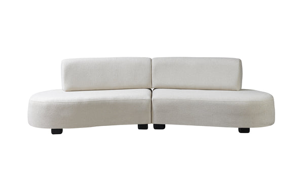 Olivia Ivory Boucle 2-Piece Curved Sectional