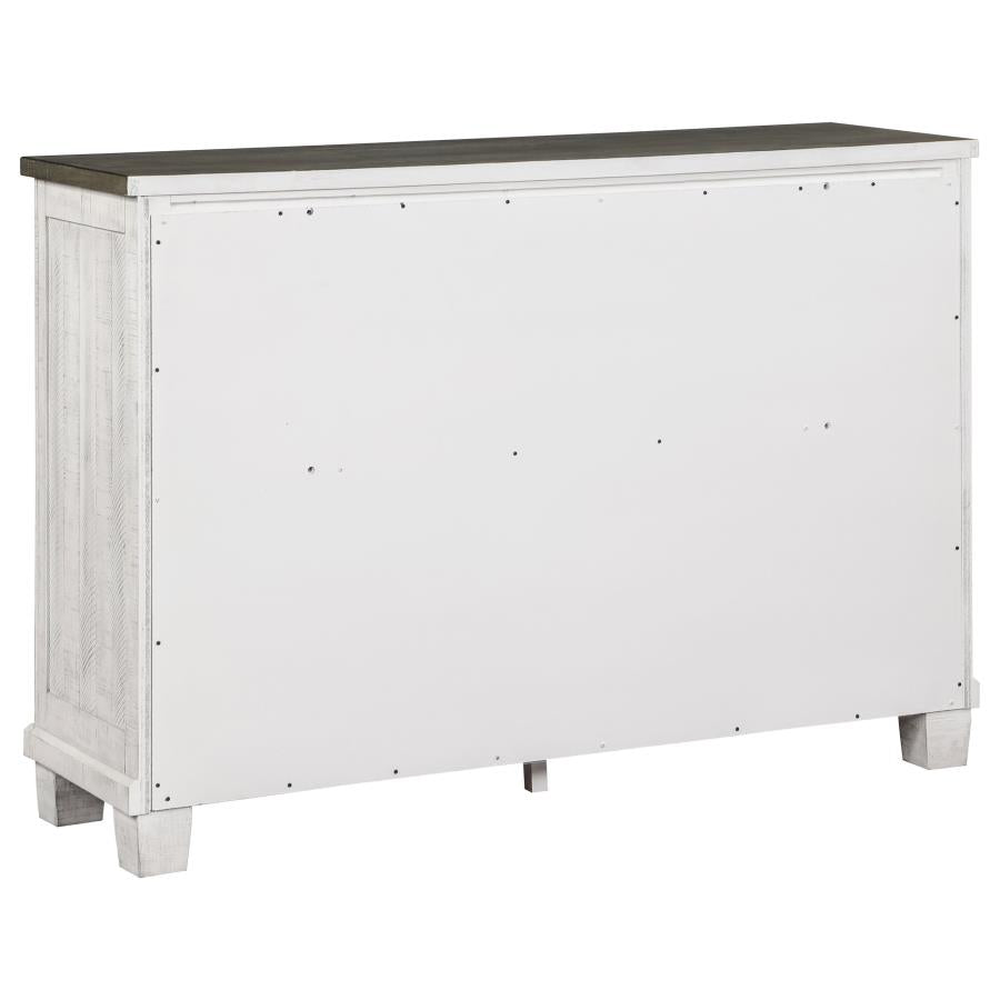 Lilith 5-piece Bedroom Set Distressed Grey and White