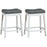 Set of 2 24-Inch Height Backless Counter Stool with Footrest