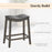 Set of 2 PU Leather Saddle Bar Stools with Rubber Wood Legs