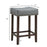 24 Inch 2 Pieces Nailhead Saddle Bar Stools with Fabric Seat and Wood Legs