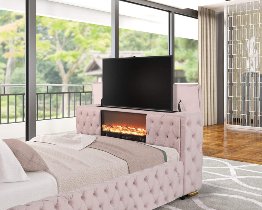 Future Pink Platform Bed - Queen, King