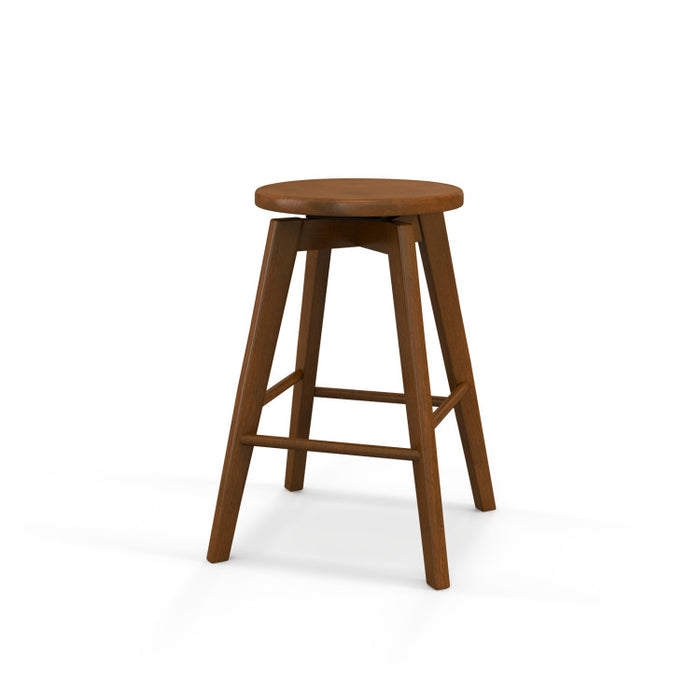 2 Set of 24.5 Inch Counter Height Bar Stool with Rubber Wood Frame