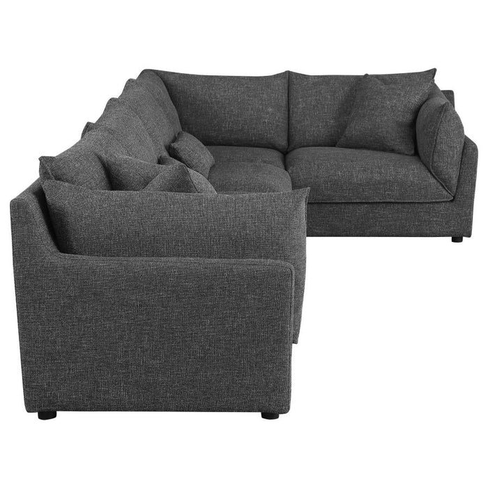 Sasha 5-piece Upholstered Modular Sectional Sofa Barely Black