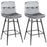 2 Pieces 29 Inch Velvet Bar Stools Set with Tufted Back and Footrests