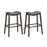 29 Inch Set of 2 Backless Wood Nailhead Barstools with PVC Leather Seat