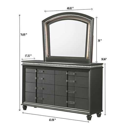 Adira Gray Bedroom Dresser Mirror