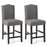 25 Inch Set of 2 Upholstered Counter Height Bar Stools with Rubber Wood Legs