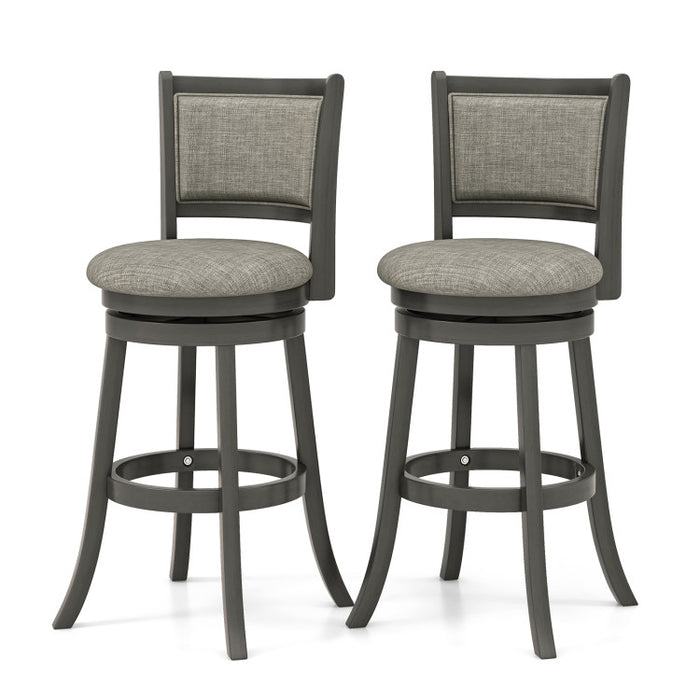 Swivel Bar Stools Set of 2 with Soft-padded Back and Seat