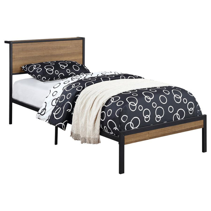 Ricky Bed Light Oak and Black