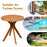 27 Inch Outdoor Round Solid Wood Coffee Side Bistro Table