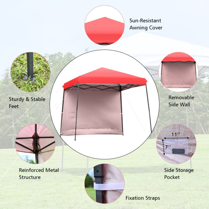 10 x 10 Feet Pop Up Tent Slant Leg Canopy with Roll-up Side Wall