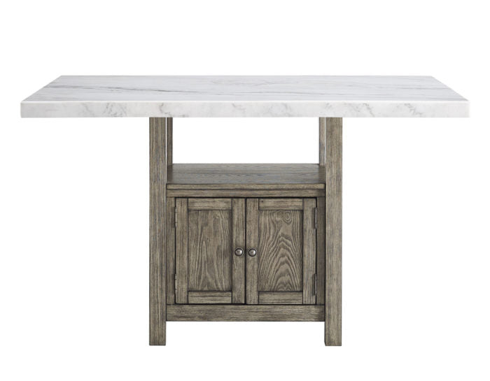 Grayson 60-inch Marble Top Counter Storage Table