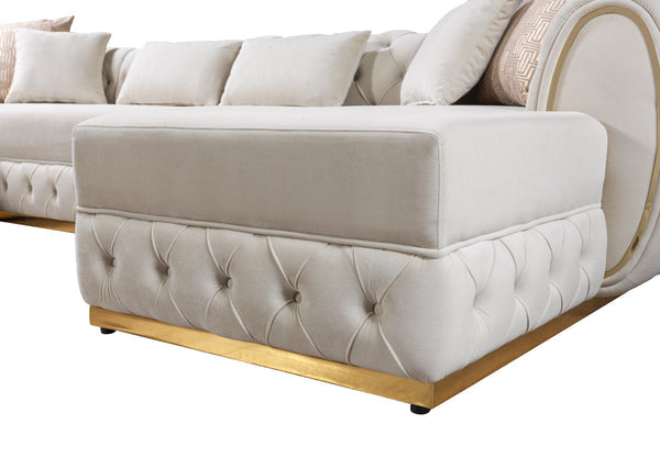 Jessie Velvet Double Chaise Sectional