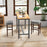 2 Set of 29 Inch Height Upholstered Bar Stool with Solid Rubber Wood Legs and Footrest