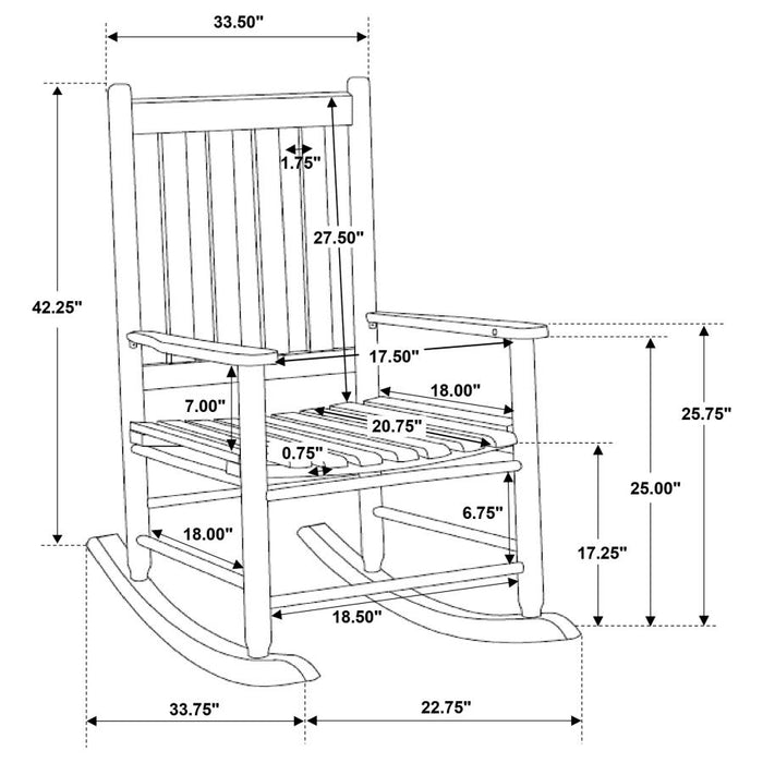 Annie Slat Back Wooden Rocking Chair