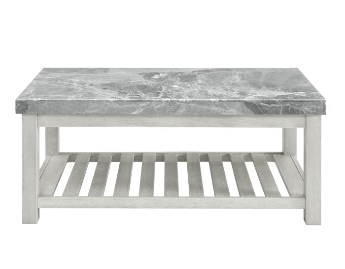 Canova 3-Piece Gray Marble Top Table Set