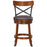 Set of 2 Bar Stools 360-Degree Swivel Dining Bar Chairs with Rubber Wood Legs