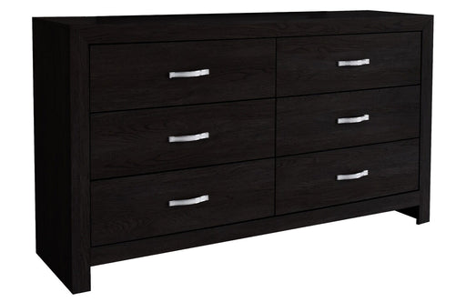 Jaylen 6 Drawer Black Dresser