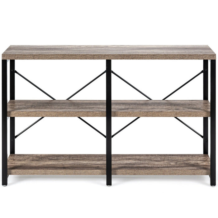 3 Tier 47 Inch Console Metal Frame Sofa Table