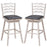 360° Swivel Bar Stools with Rubber Wood Frame and Ergonomic Backrest and Footrest