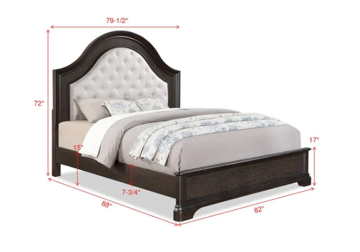 Duke Grayish Brown Upholstered Panel Bed