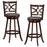 360° Swivel Bar Chairs with Leather Cushioned Seat and Rubber Wood Frame