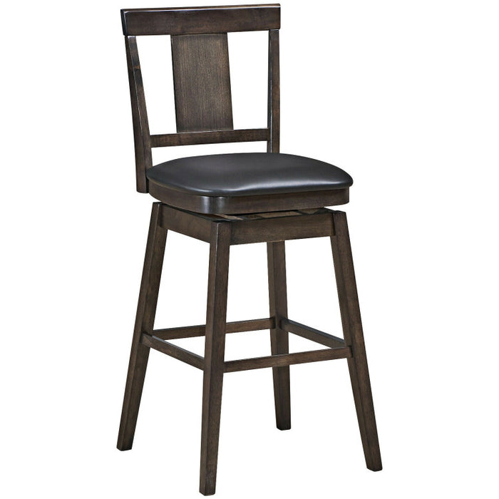 24/29 Inch 360 Degree Swivel Classic Wooden Counter Height Bar Stool