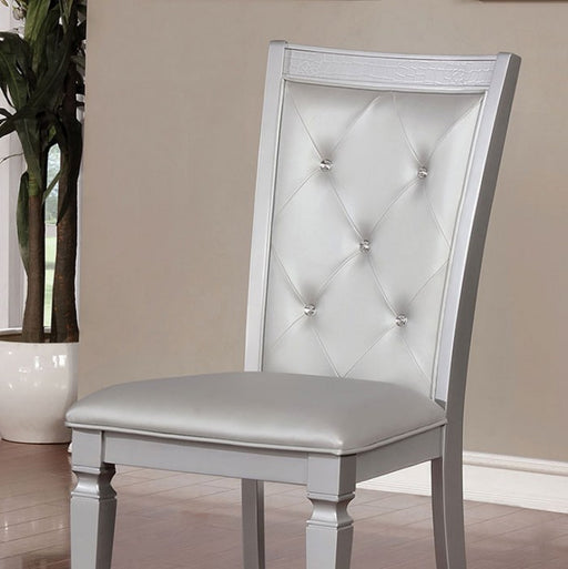 ALENA SILVER SIDE CHAIR (2/CTN)