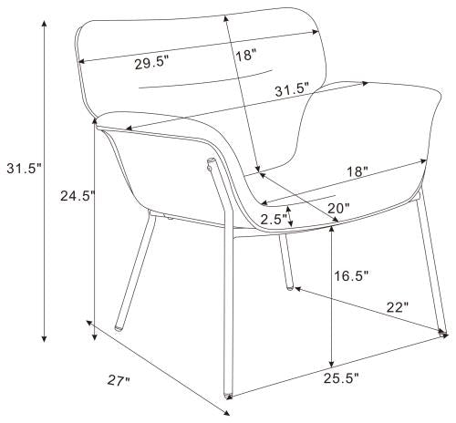 Davina Upholstered Flared Arms Accent Chair