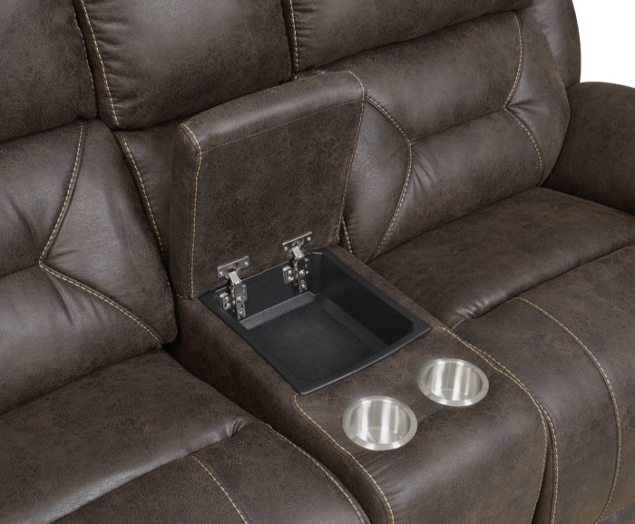 Aria Dual-Power Reclining Console Loveseat