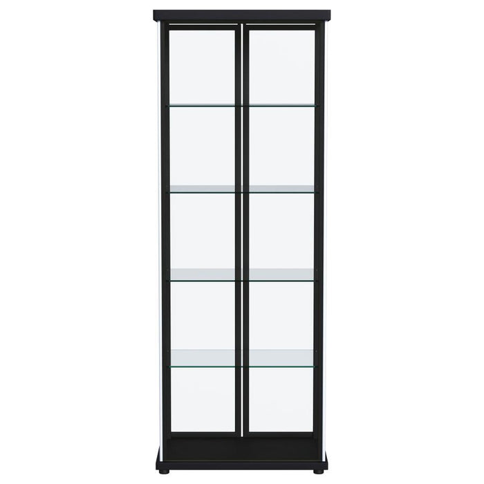 Aero 5-shelf Display Curio Cabinet with LED Lighting Black