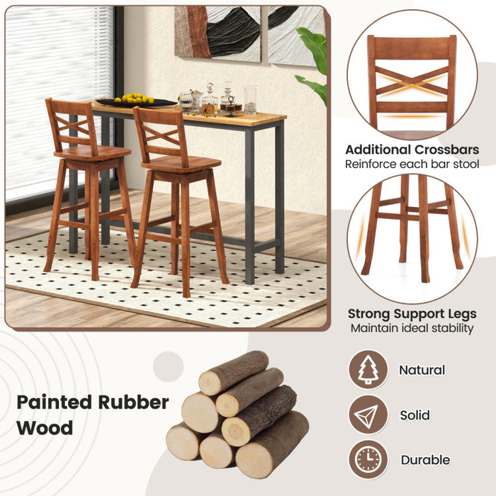 Swivel 30-Inch Bar Height Stool Set of 2 with Footrest